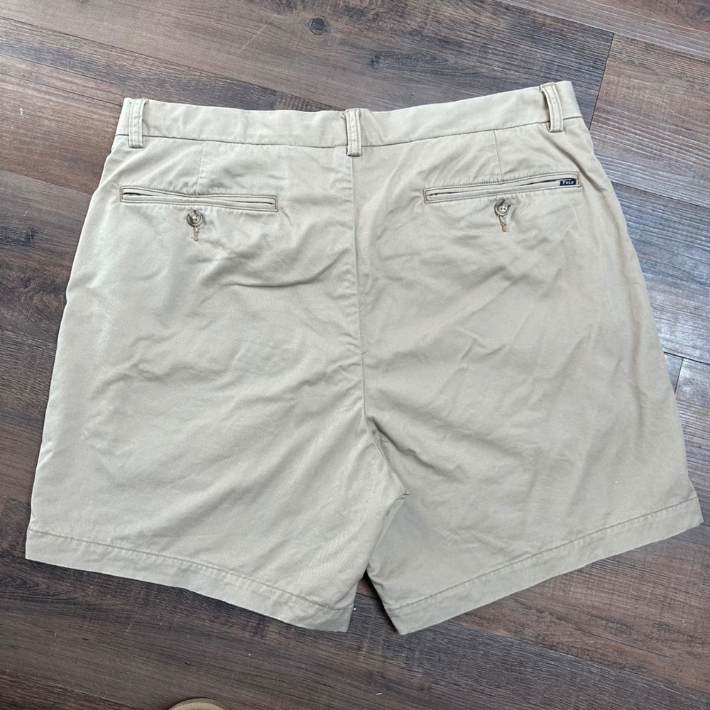 Polo Ralph Lauren Mens Stretch Classic Fit Chino Shorts Khaki Tan Size 35 Preppy - Picture 2 of 7